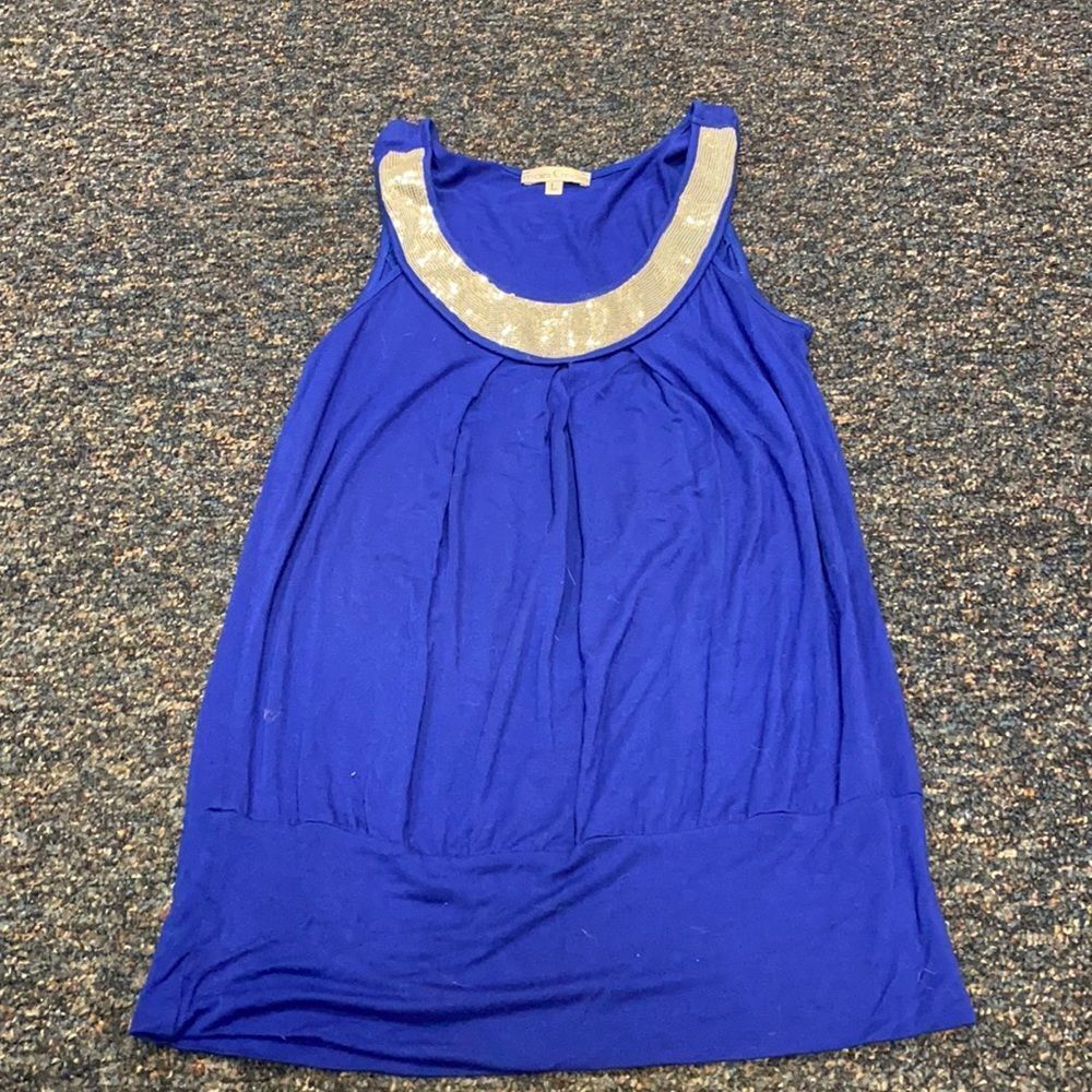 Moa Moa Blue Sequence Top Sz. L
